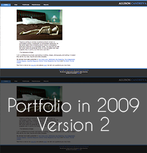 portfolio website version 2 built in 2009
